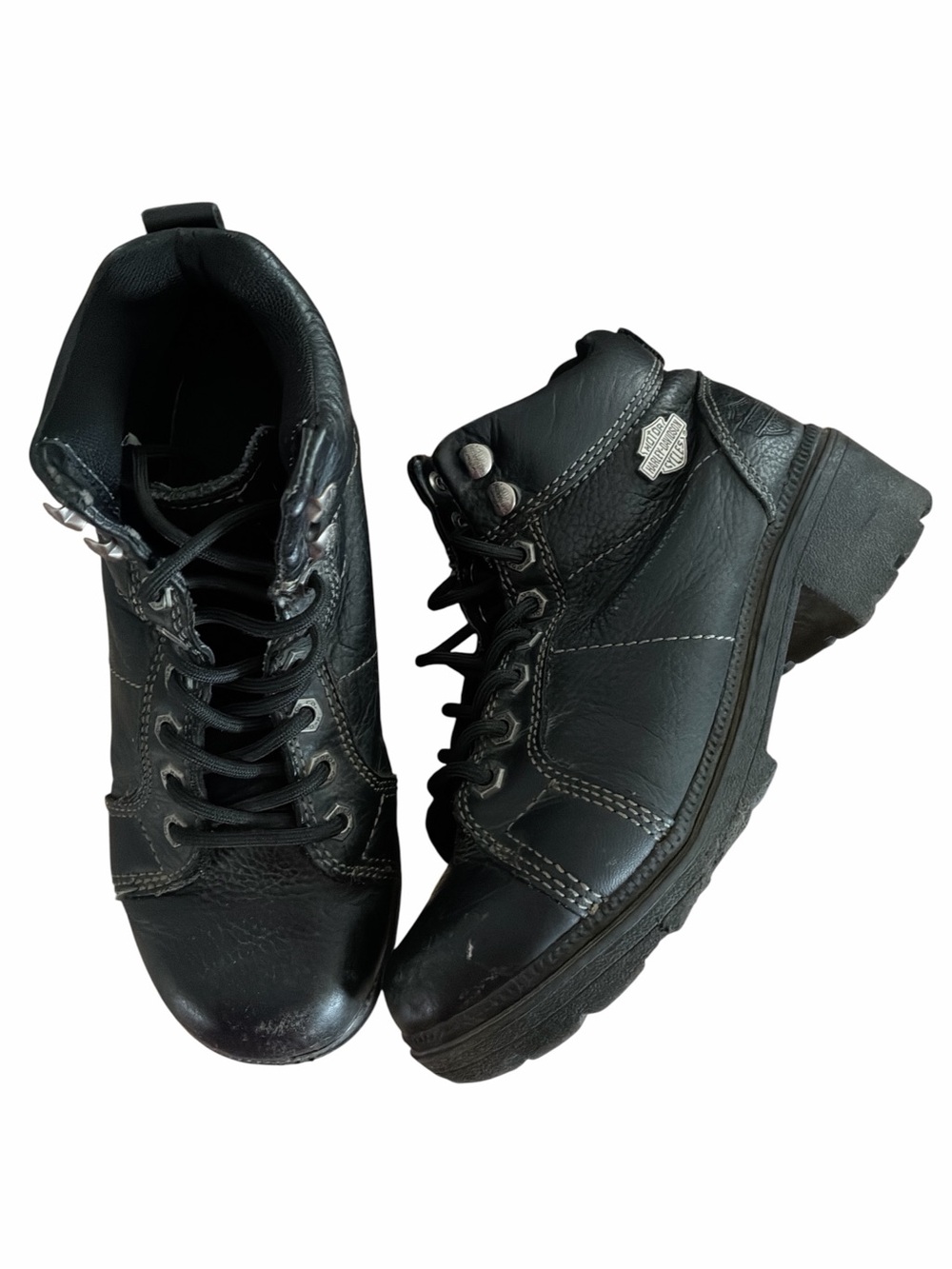 Black Women's Lace-Up Ankle Boots